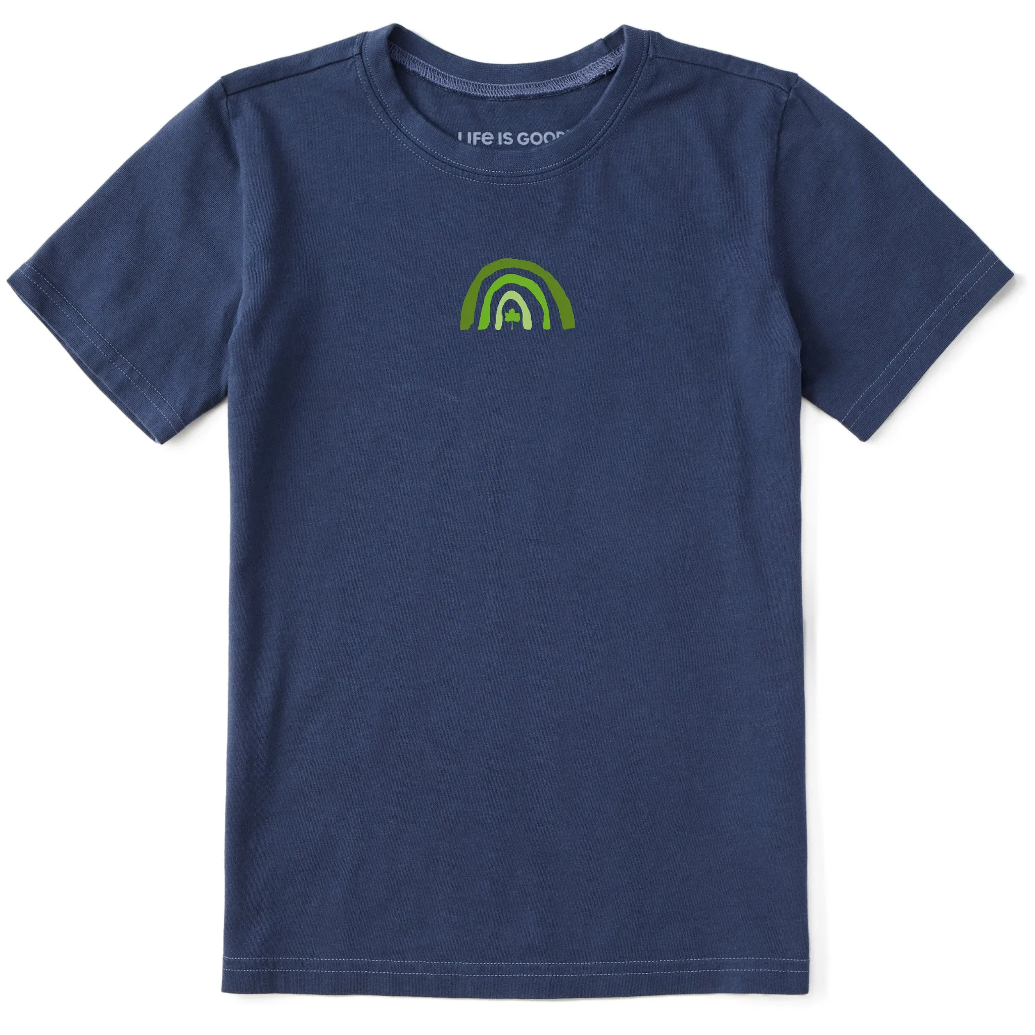 Kids Clover Rainbow Short Sleeve Crusher Tee Life is Good