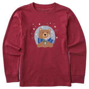 Kids Cocoa Bear Long Sleeve Crusher Tee Life is Good