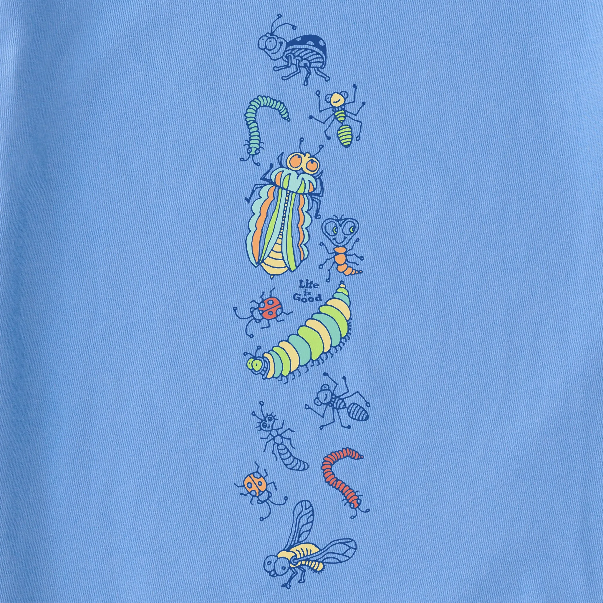 Kids Colorful Bugs Long Sleeve Crusher Tee Life is Good