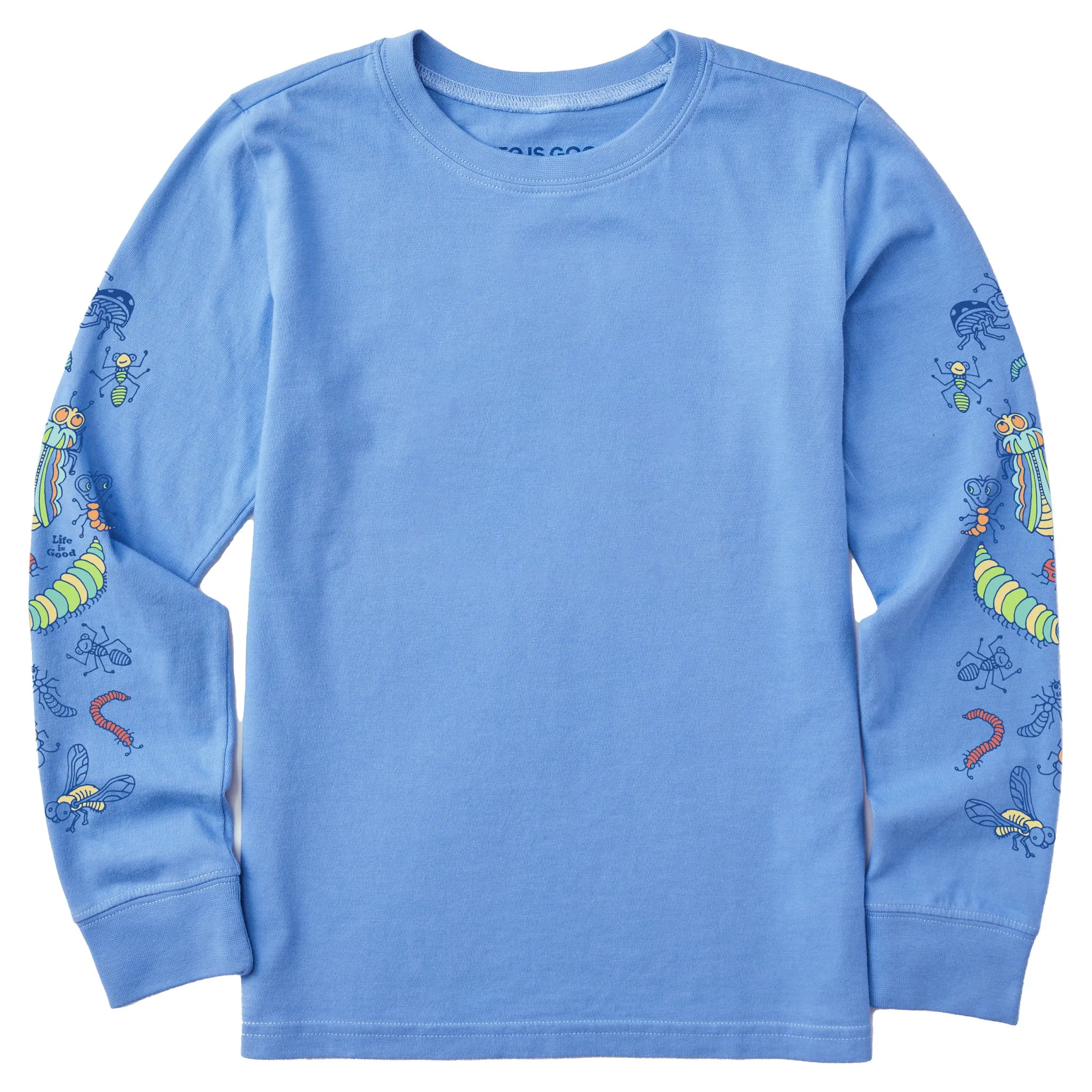 Kids Colorful Bugs Long Sleeve Crusher Tee Life is Good