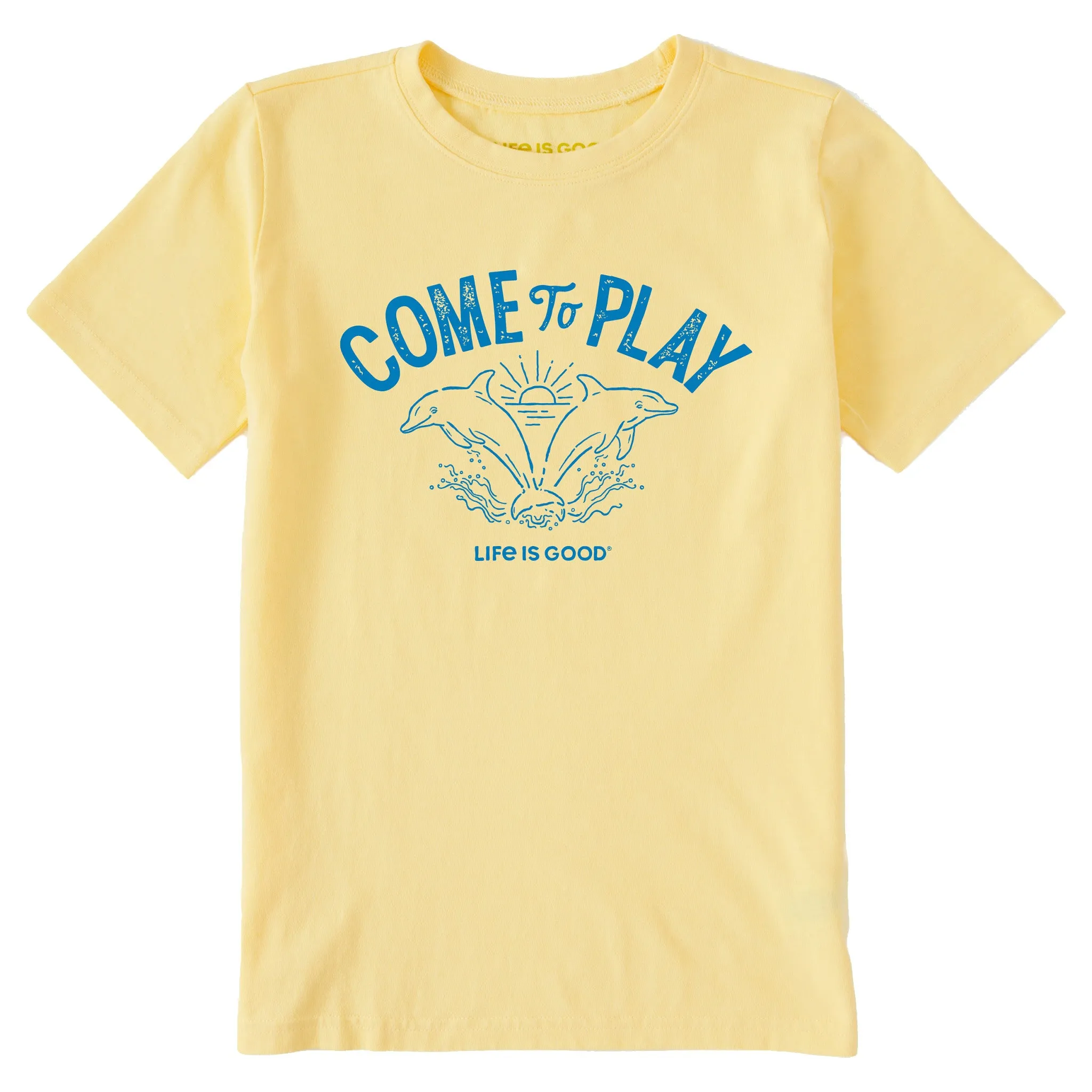 Kids Come to Play Dolphins Short Sleeve Crusher Tee Life is Good