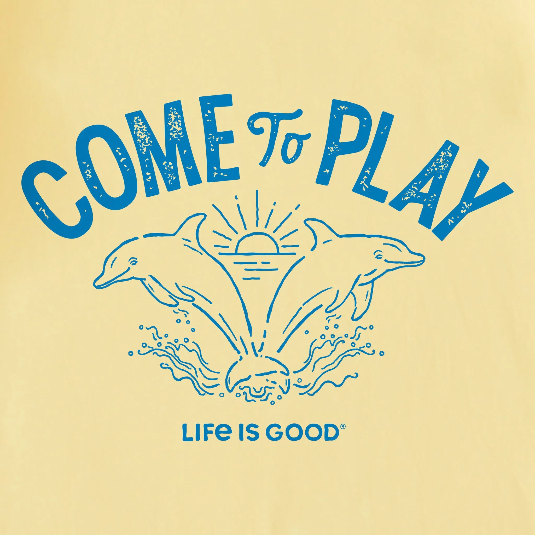 Kids Come to Play Dolphins Short Sleeve Crusher Tee Life is Good
