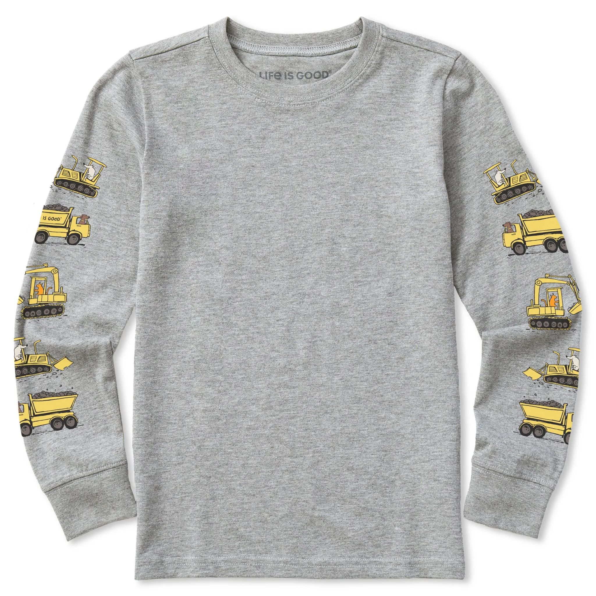 Kids Construction Crew Pals Long Sleeve Crusher Tee Life is Good