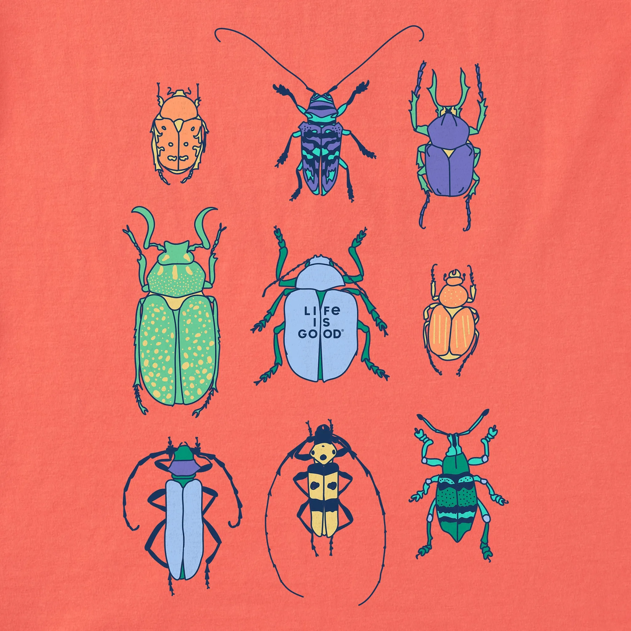 Kids Cool Bug Grid Short Sleeve Crusher Tee Life is Good