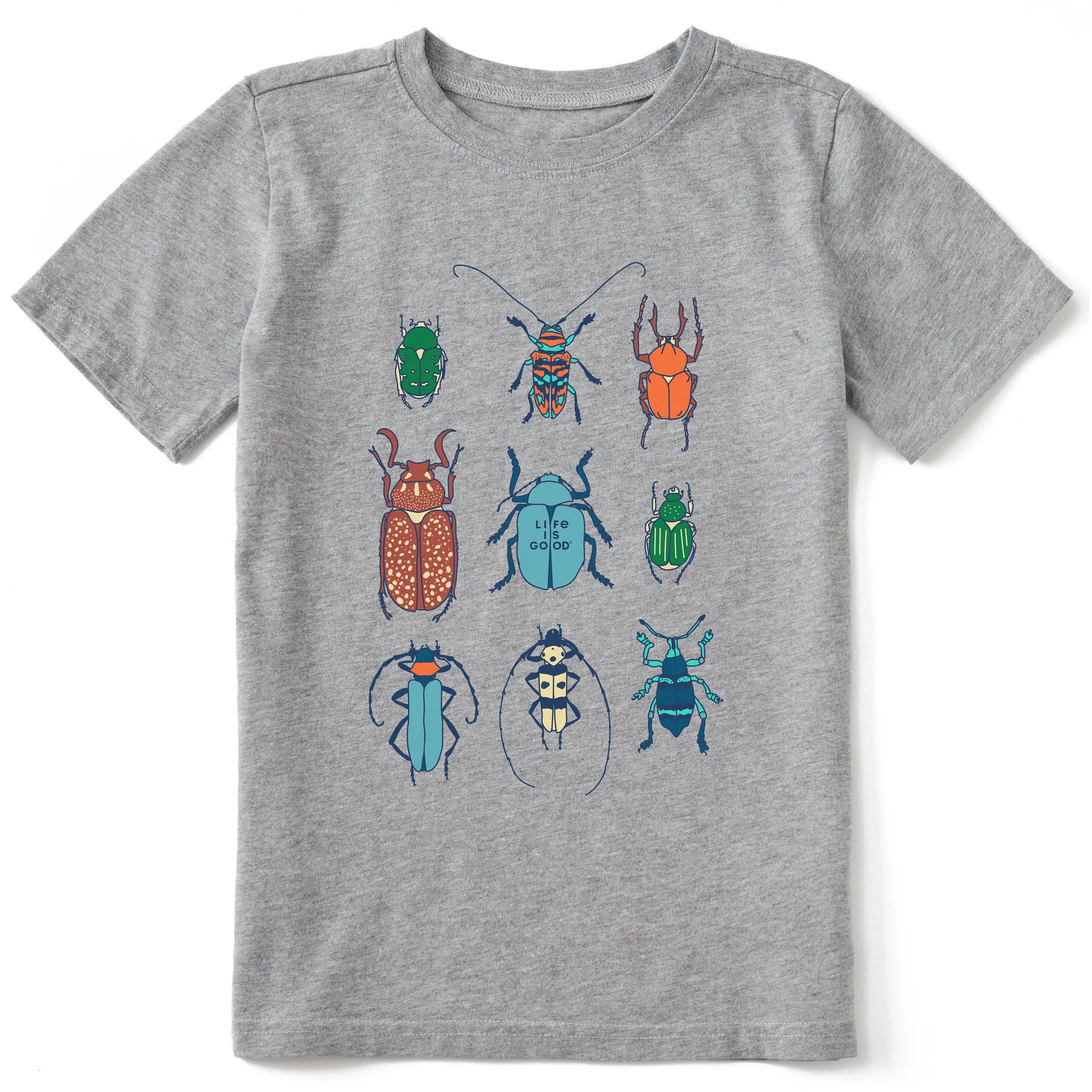Kids Cool Bug Grid Short Sleeve Crusher Tee Life is Good