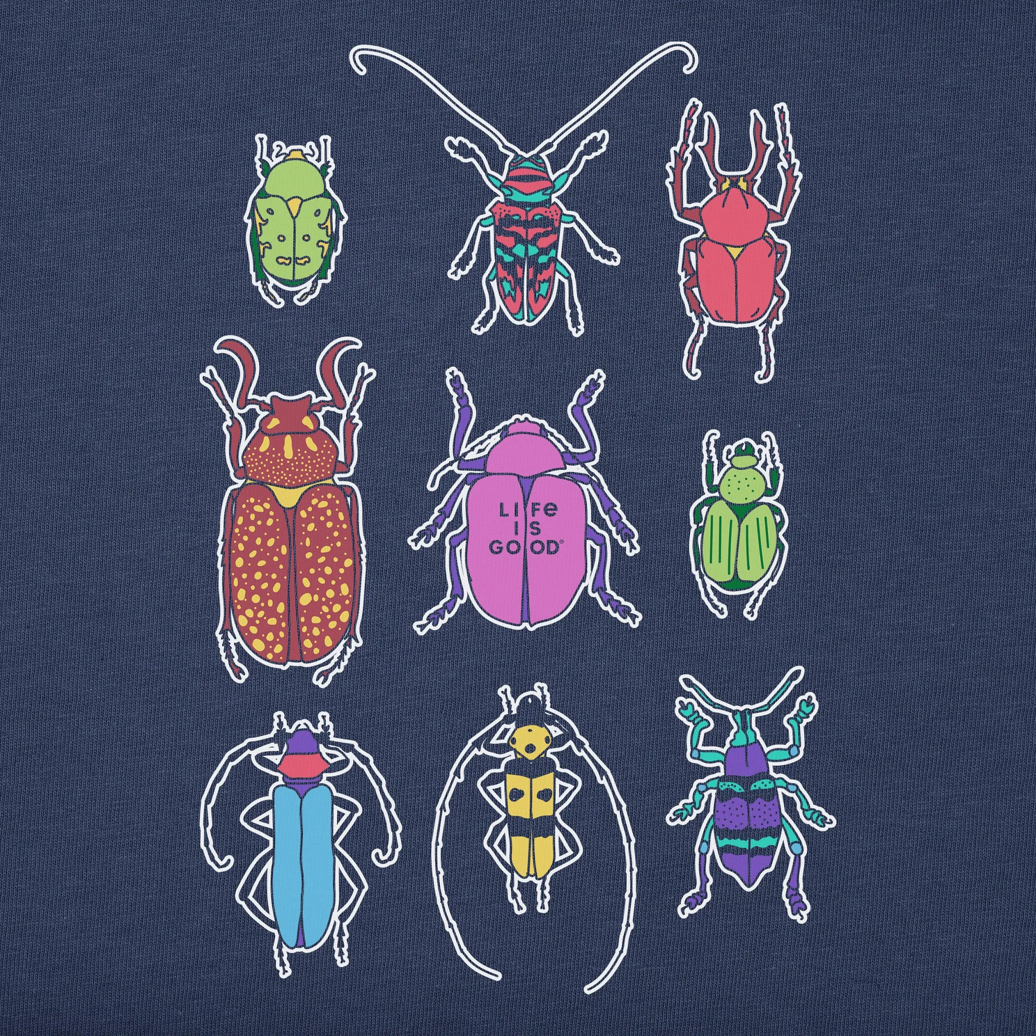 Kids Cool Bug Grid Short Sleeve Crusher Tee Life is Good