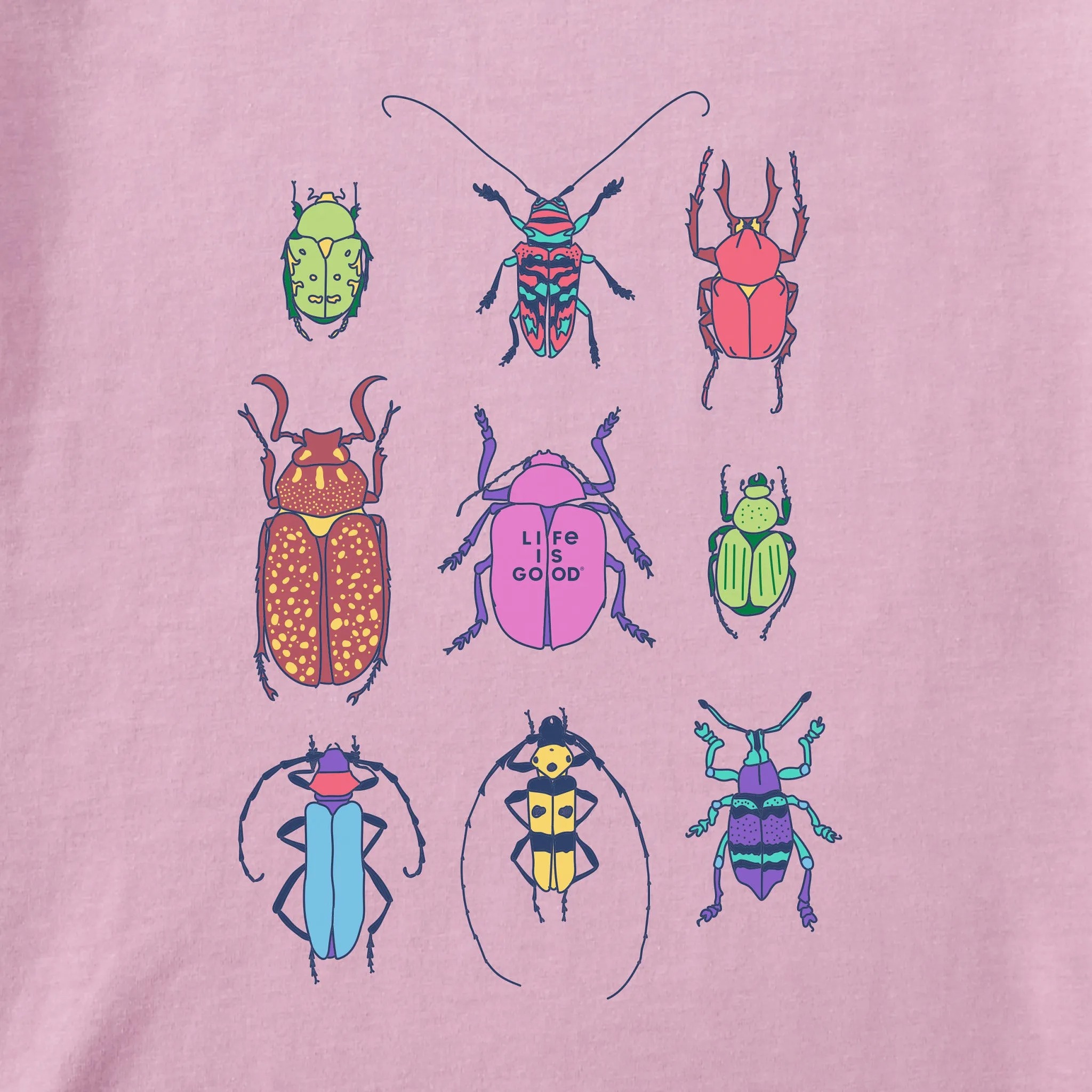 Kids Cool Bug Grid Short Sleeve Crusher Tee Life is Good