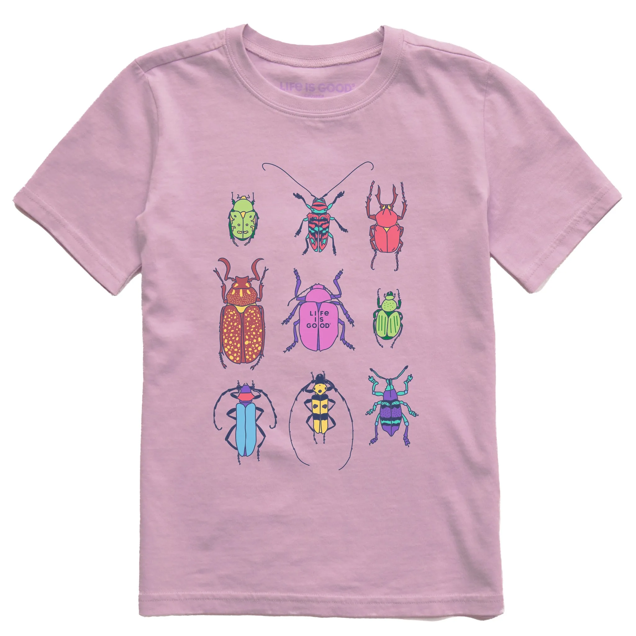 Kids Cool Bug Grid Short Sleeve Crusher Tee Life is Good