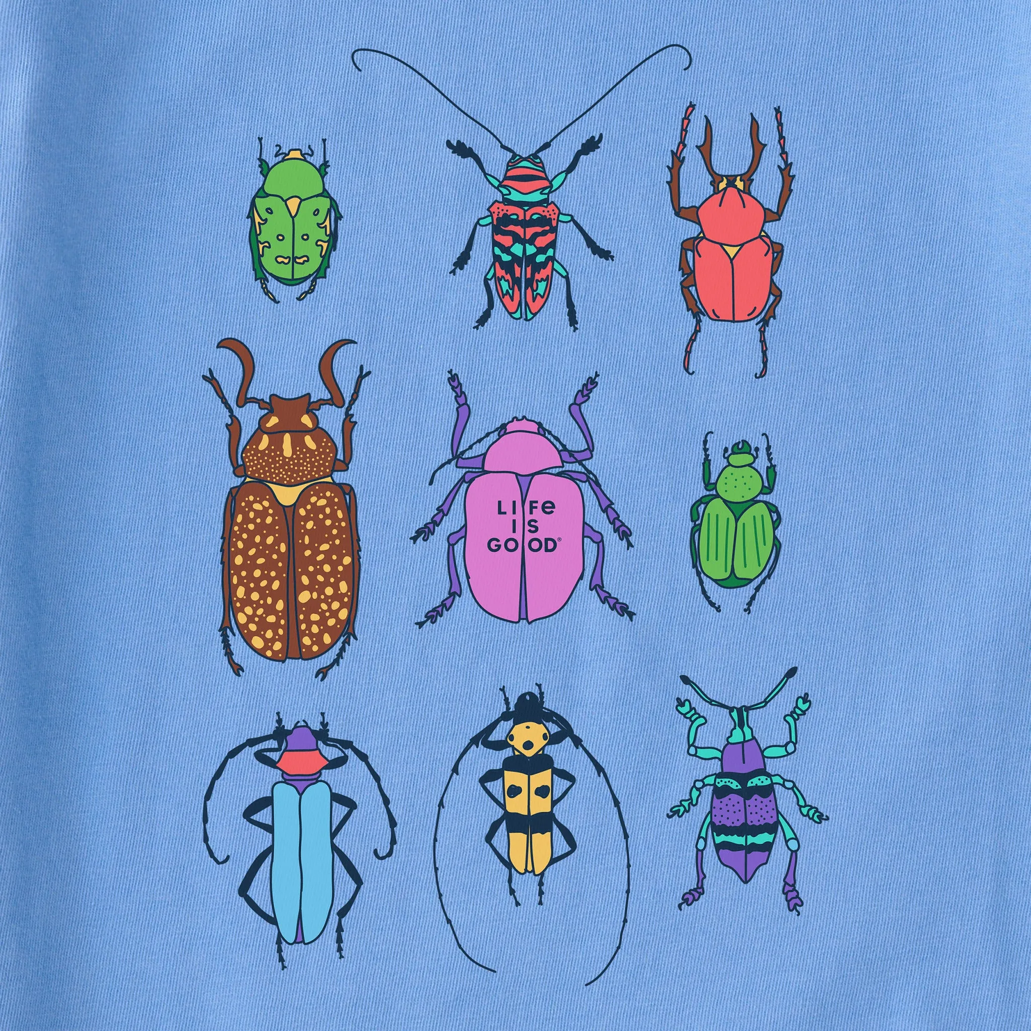 Kids Cool Bug Grid Short Sleeve Crusher Tee Life is Good