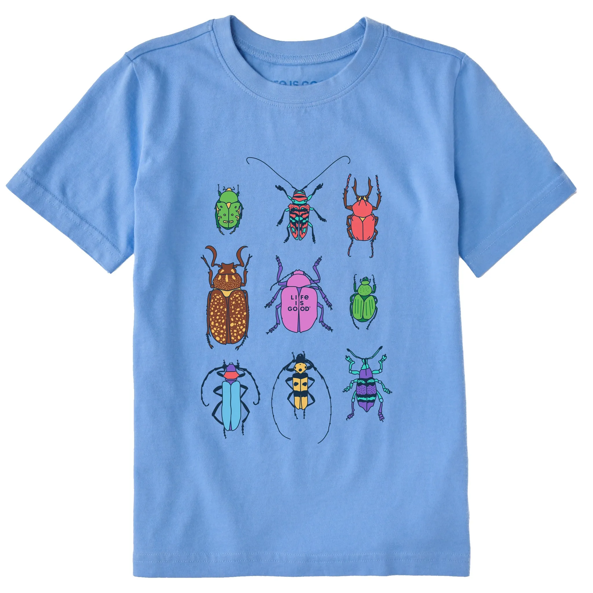 Kids Cool Bug Grid Short Sleeve Crusher Tee Life is Good