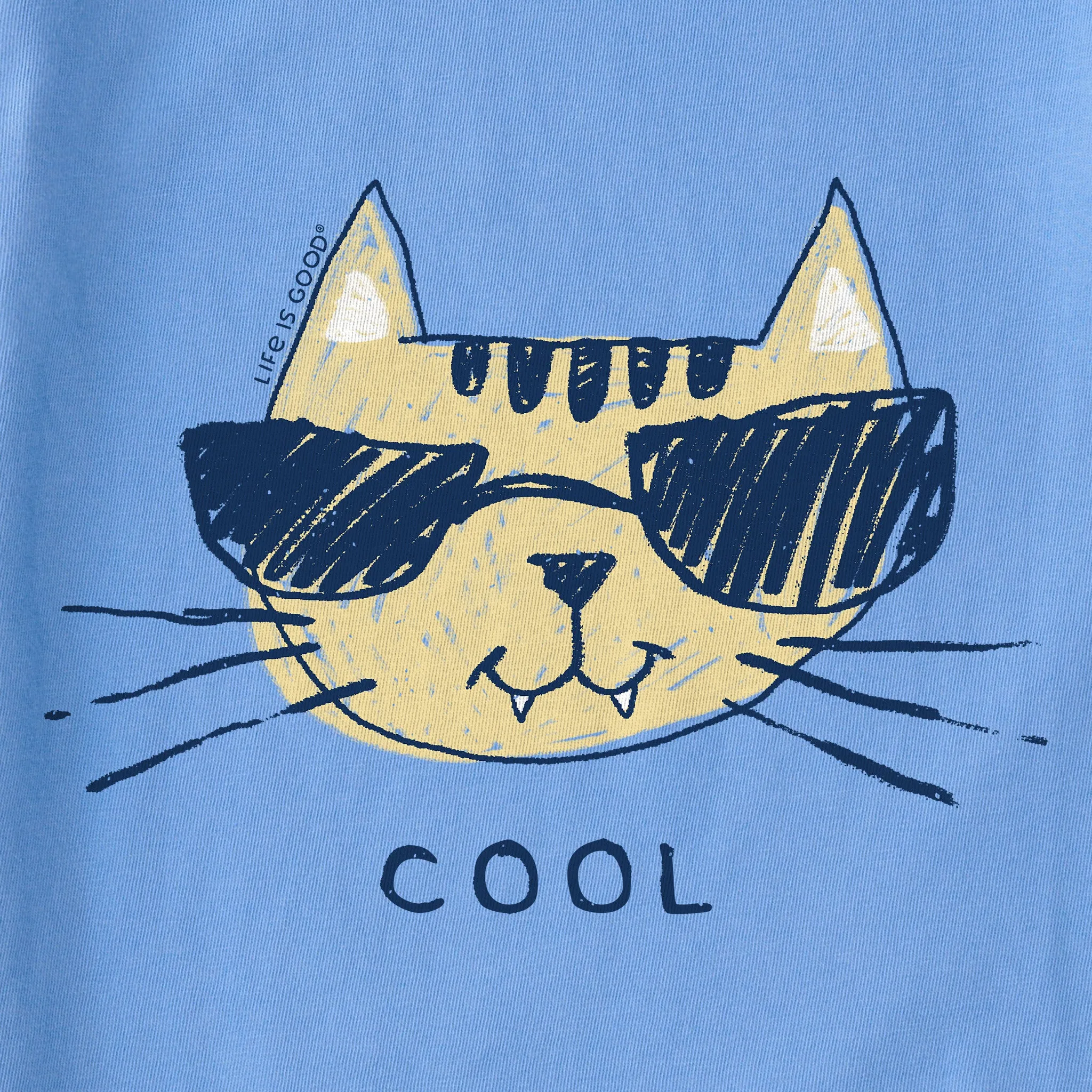 Kids Cool Cat Short Sleeve Crusher Tee Life is Good