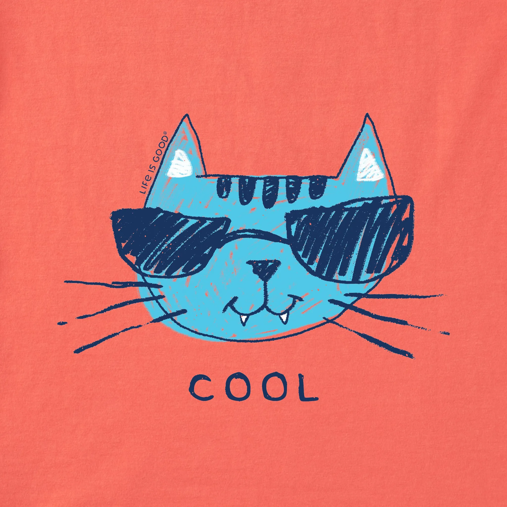 Kids Cool Cat Short Sleeve Crusher Tee Life is Good