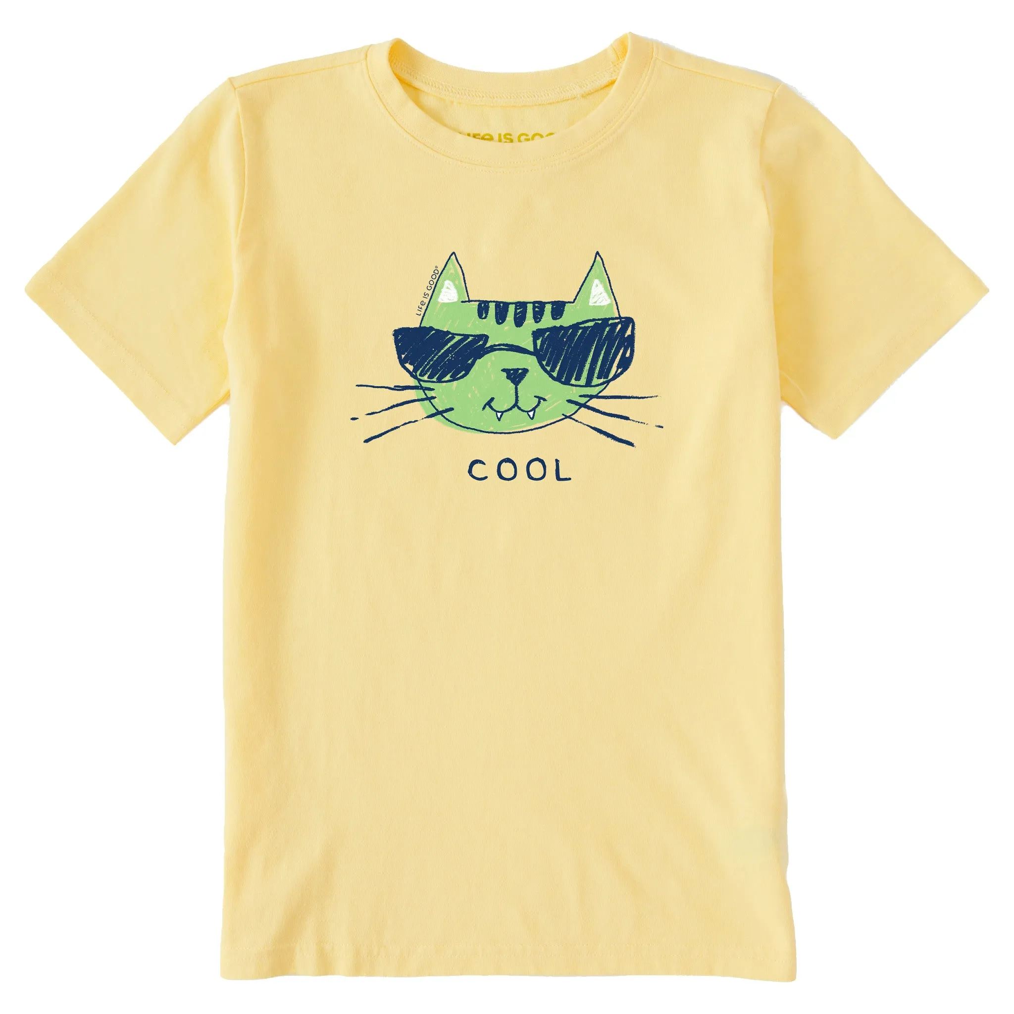 Kids Cool Cat Short Sleeve Crusher Tee Life is Good