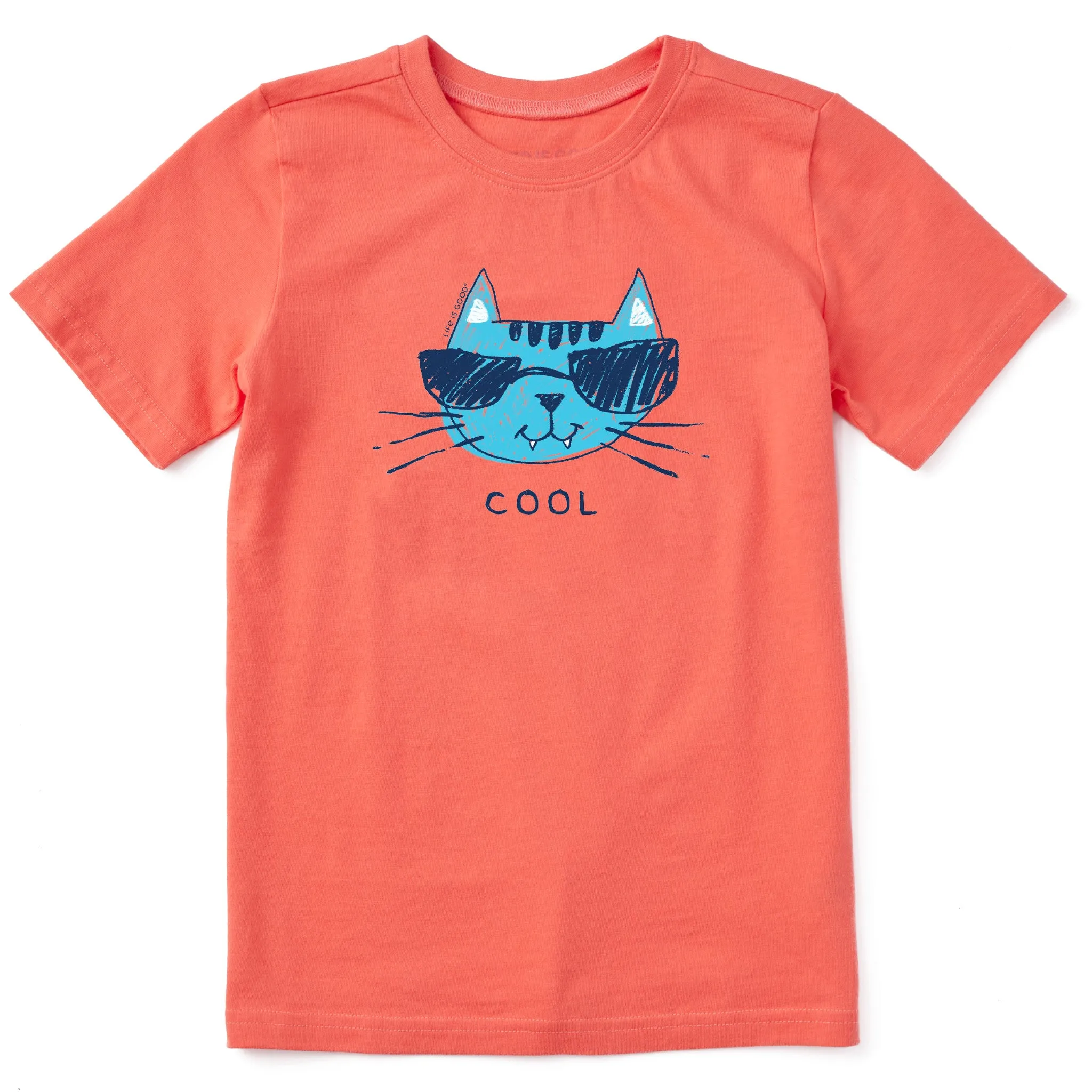 Kids Cool Cat Short Sleeve Crusher Tee Life is Good