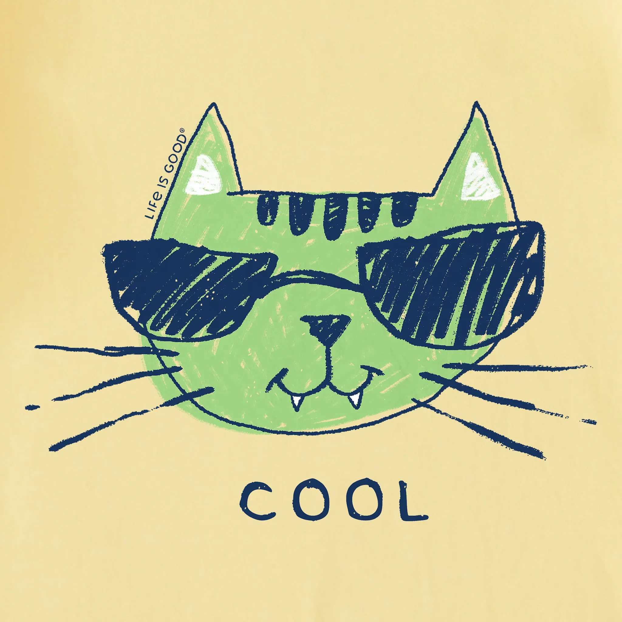 Kids Cool Cat Short Sleeve Crusher Tee Life is Good