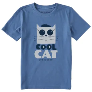 Kids Cool Cat, Sunglasses Short Sleeve Crusher Tee Life is Good