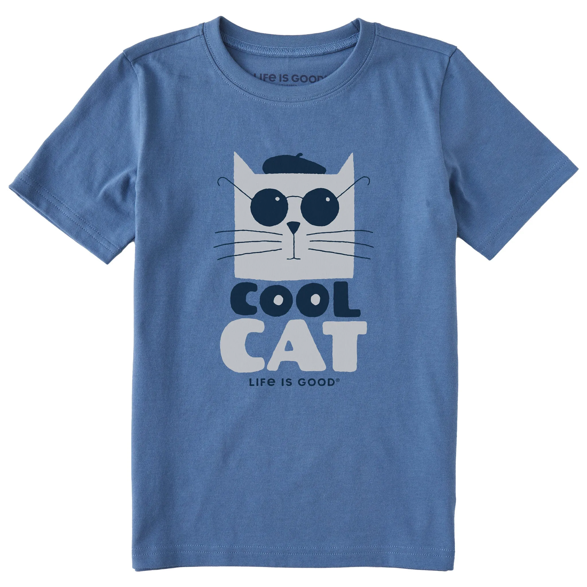 Kids Cool Cat, Sunglasses Short Sleeve Crusher Tee Life is Good
