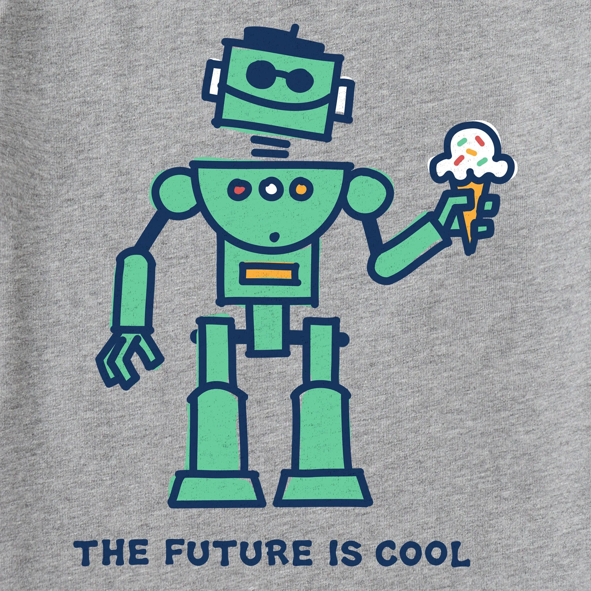 Kids Cool Robot Long Sleeve Crusher Tee Life is Good