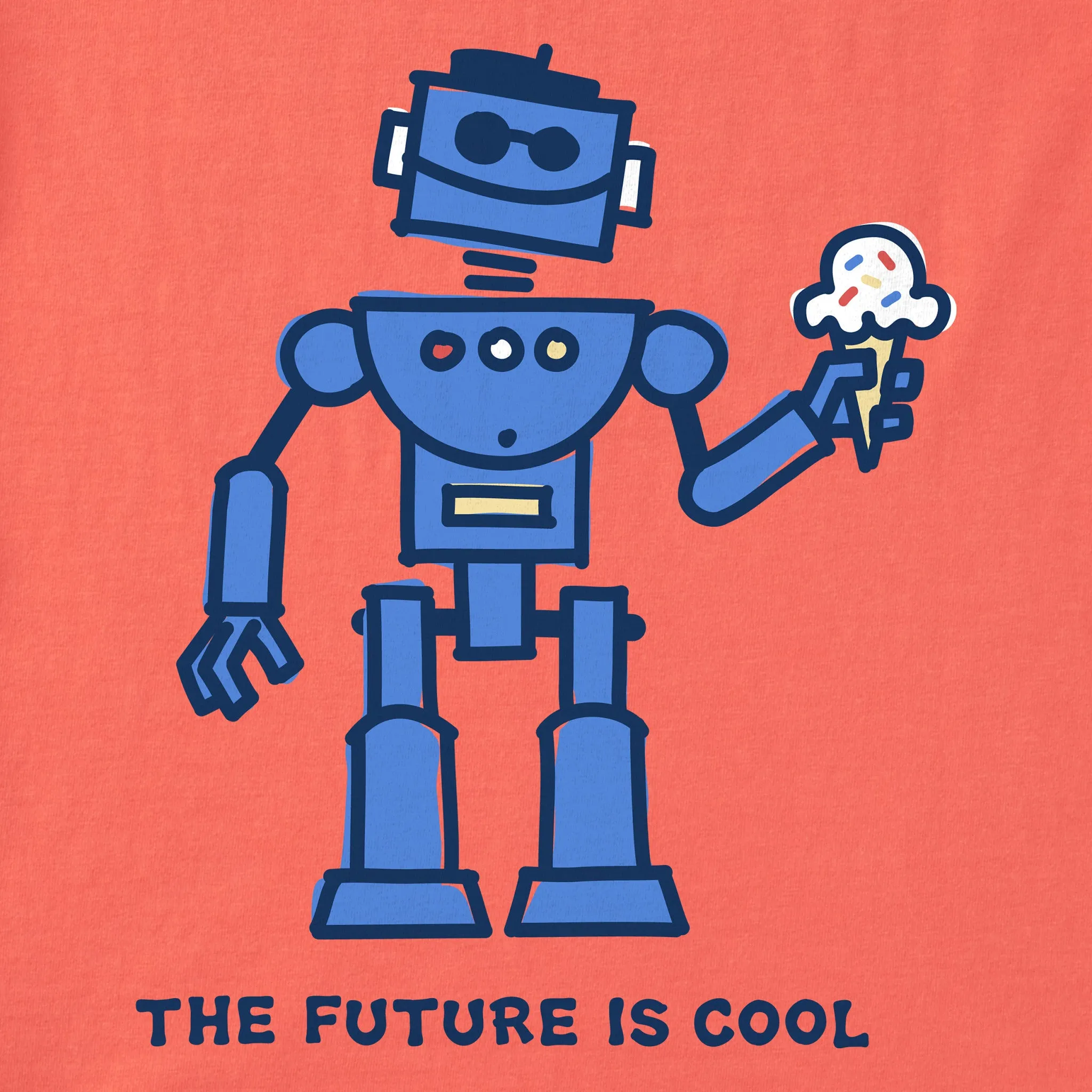 Kids Cool Robot Short Sleeve Crusher Tee Life is Good
