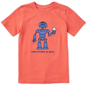 Kids Cool Robot Short Sleeve Crusher Tee Life is Good