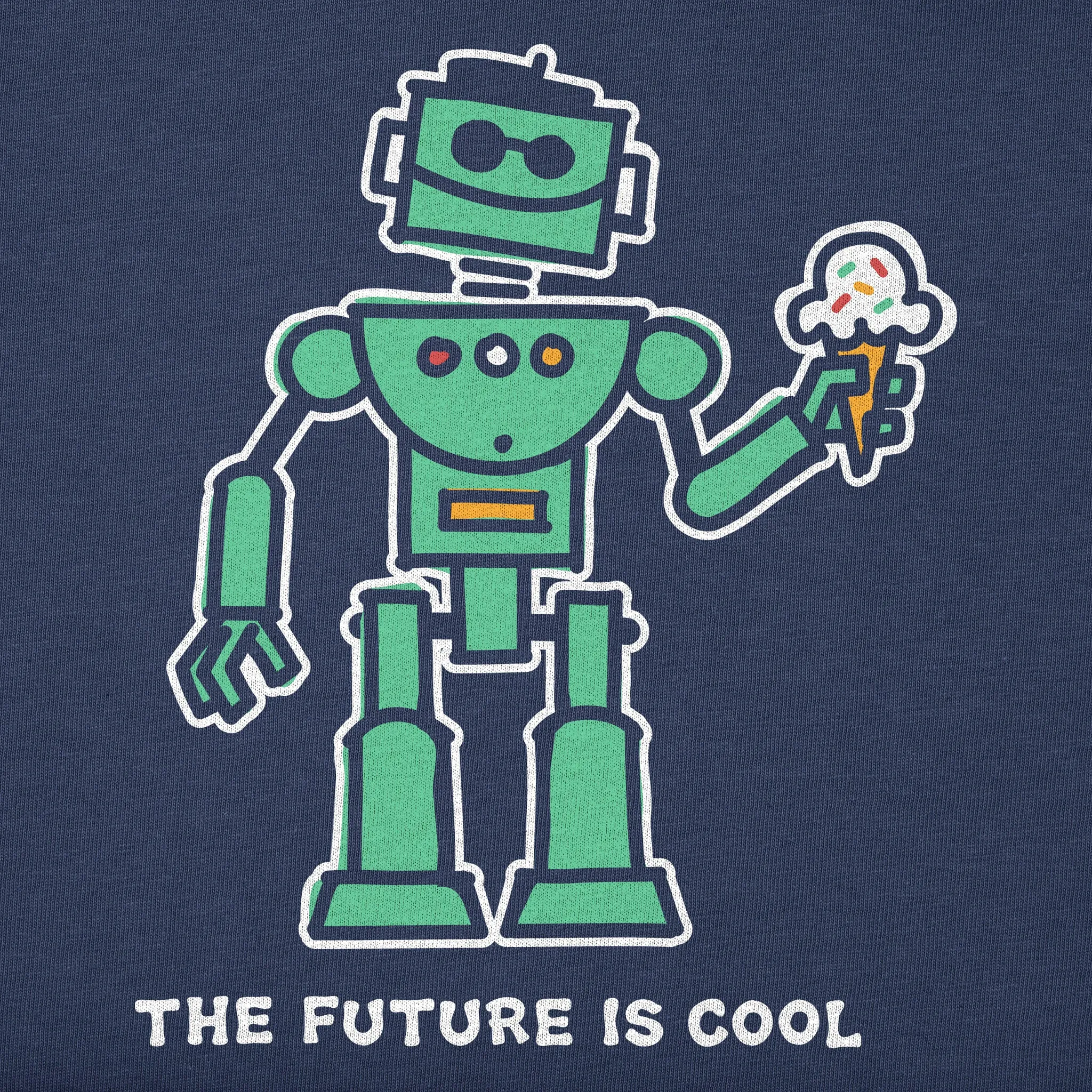 Kids Cool Robot Short Sleeve Crusher Tee Life is Good