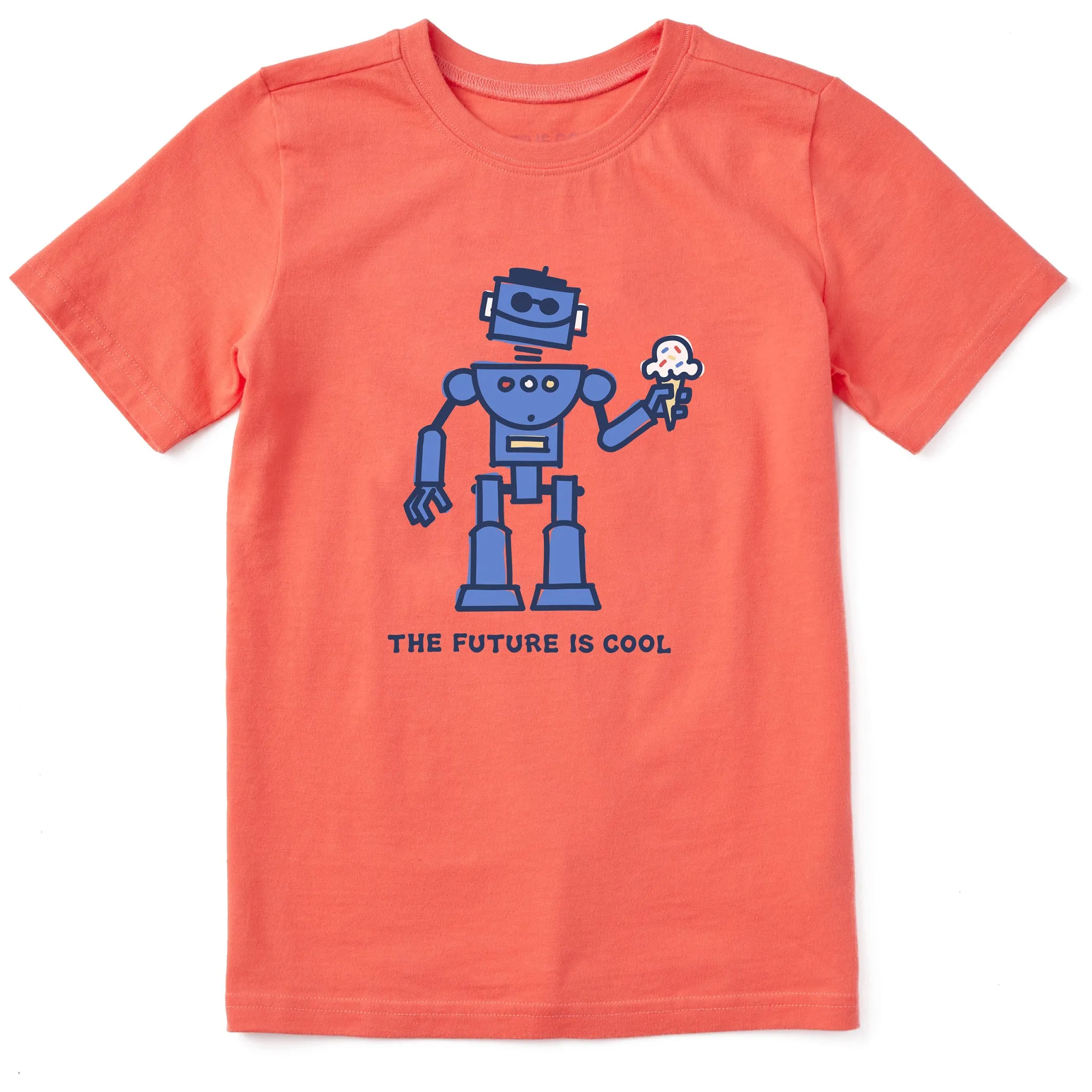Kids Cool Robot Short Sleeve Crusher Tee Life is Good