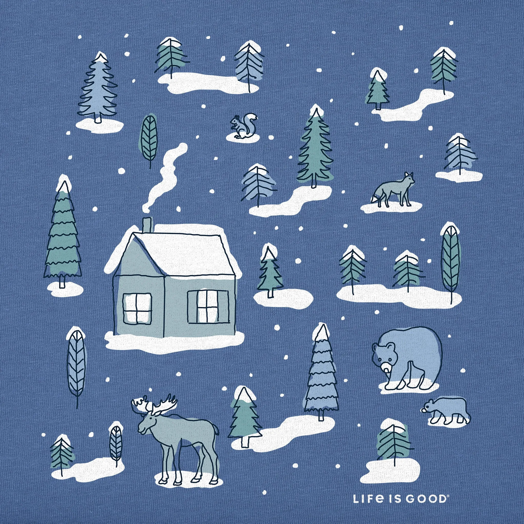 Kids Cottage in the Woods Short Sleeve Crusher Tee Life is Good