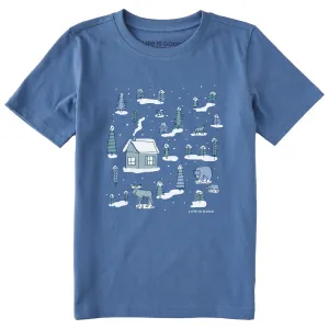 Kids Cottage in the Woods Short Sleeve Crusher Tee Life is Good
