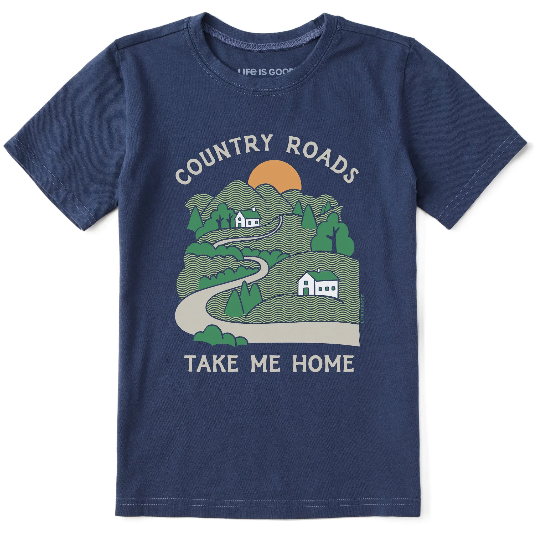 Kids Country Roads Take Me Home Short Sleeve Crusher Tee Life is Good