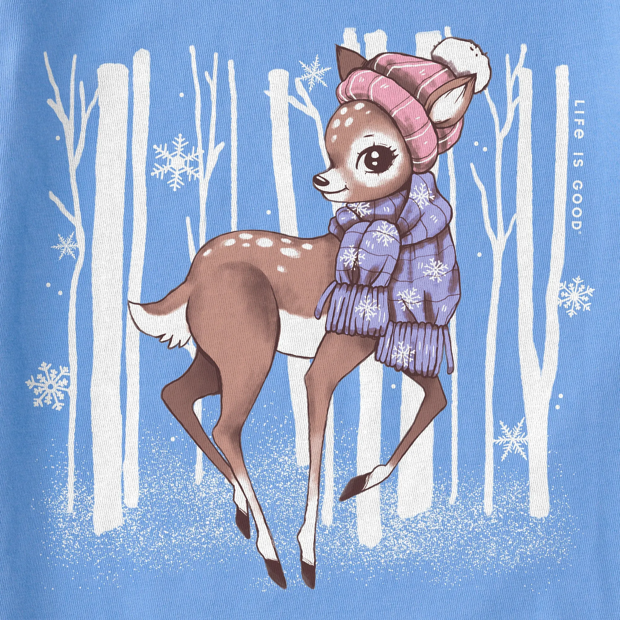 Kids Cozy Fawn Long Sleeve Crusher Tee Life is Good