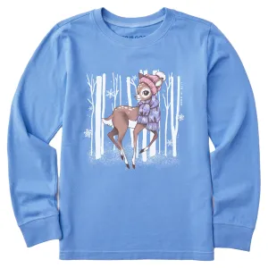Kids Cozy Fawn Long Sleeve Crusher Tee Life is Good