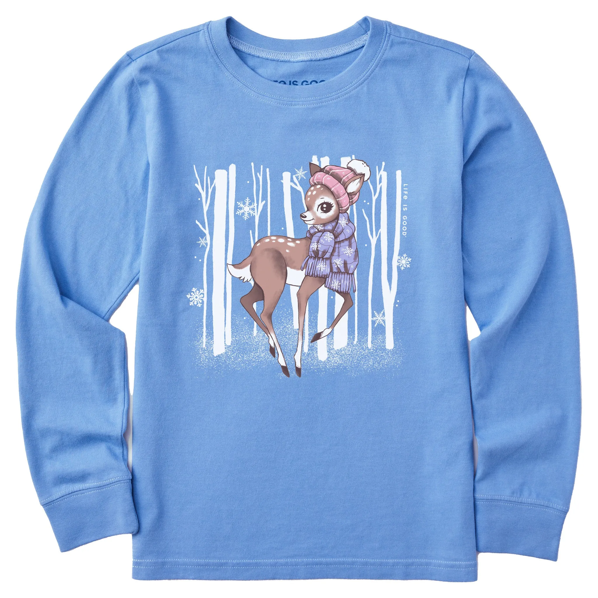 Kids Cozy Fawn Long Sleeve Crusher Tee Life is Good
