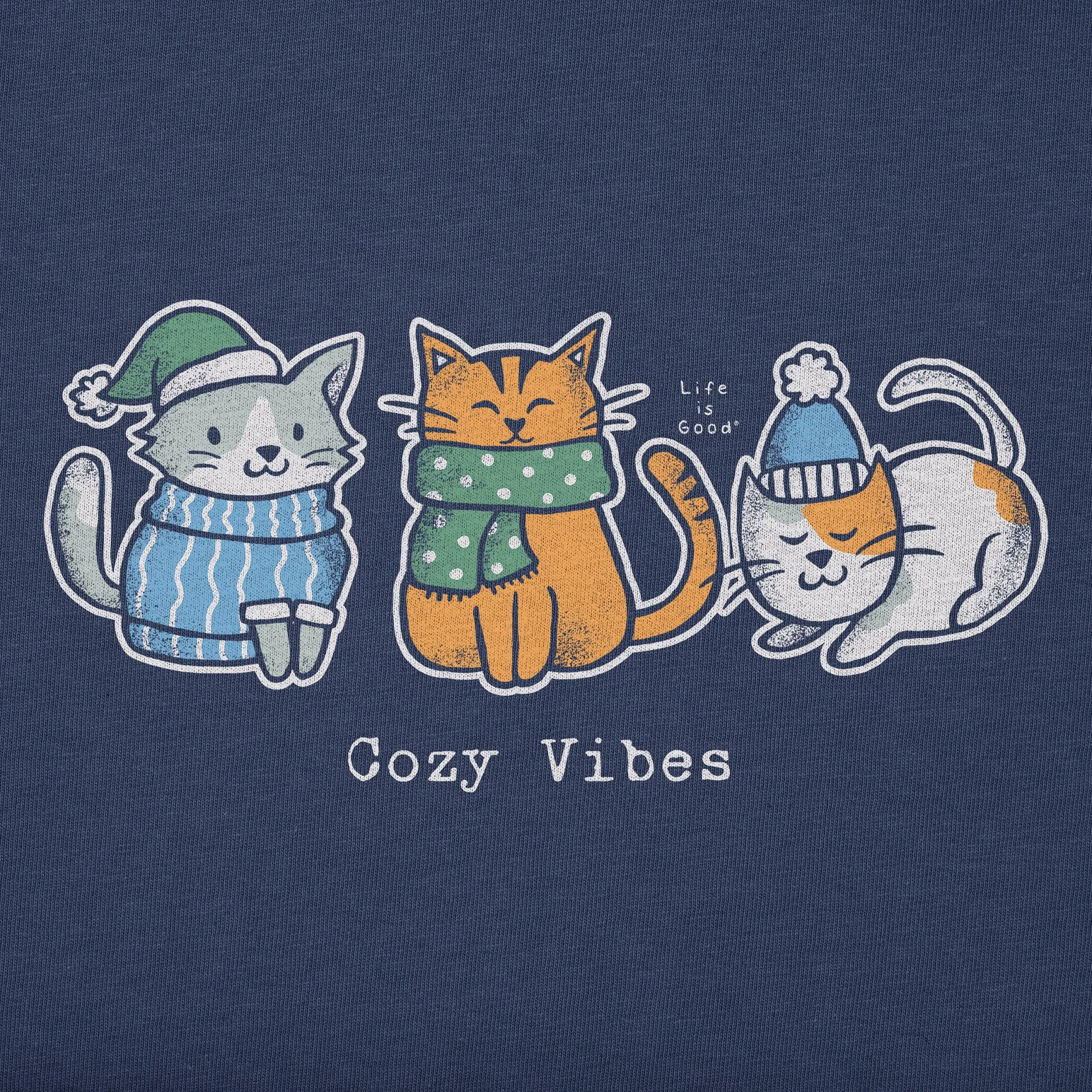 Kids Cozy Vibes Kittens Long Sleeve Crusher Tee Life is Good