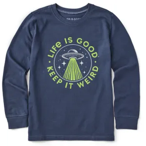 Kids Crafty Flying Saucer Long Sleeve Crusher Tee Life is Good