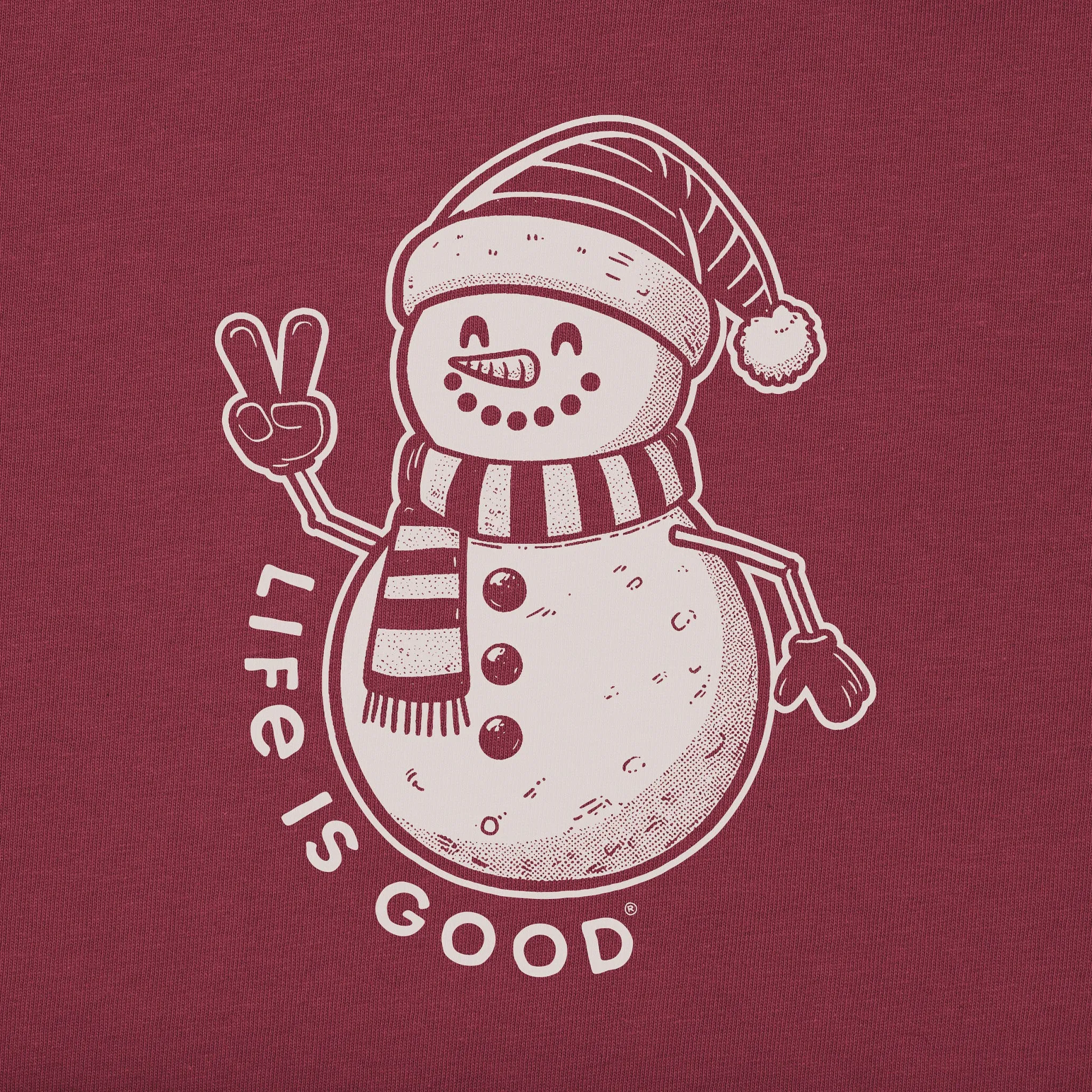 Kids Crafty Snowman Long Sleeve Crusher Tee Life is Good