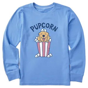 Kids Crushin It Pupcorn Long Sleeve Crusher Tee Life is Good