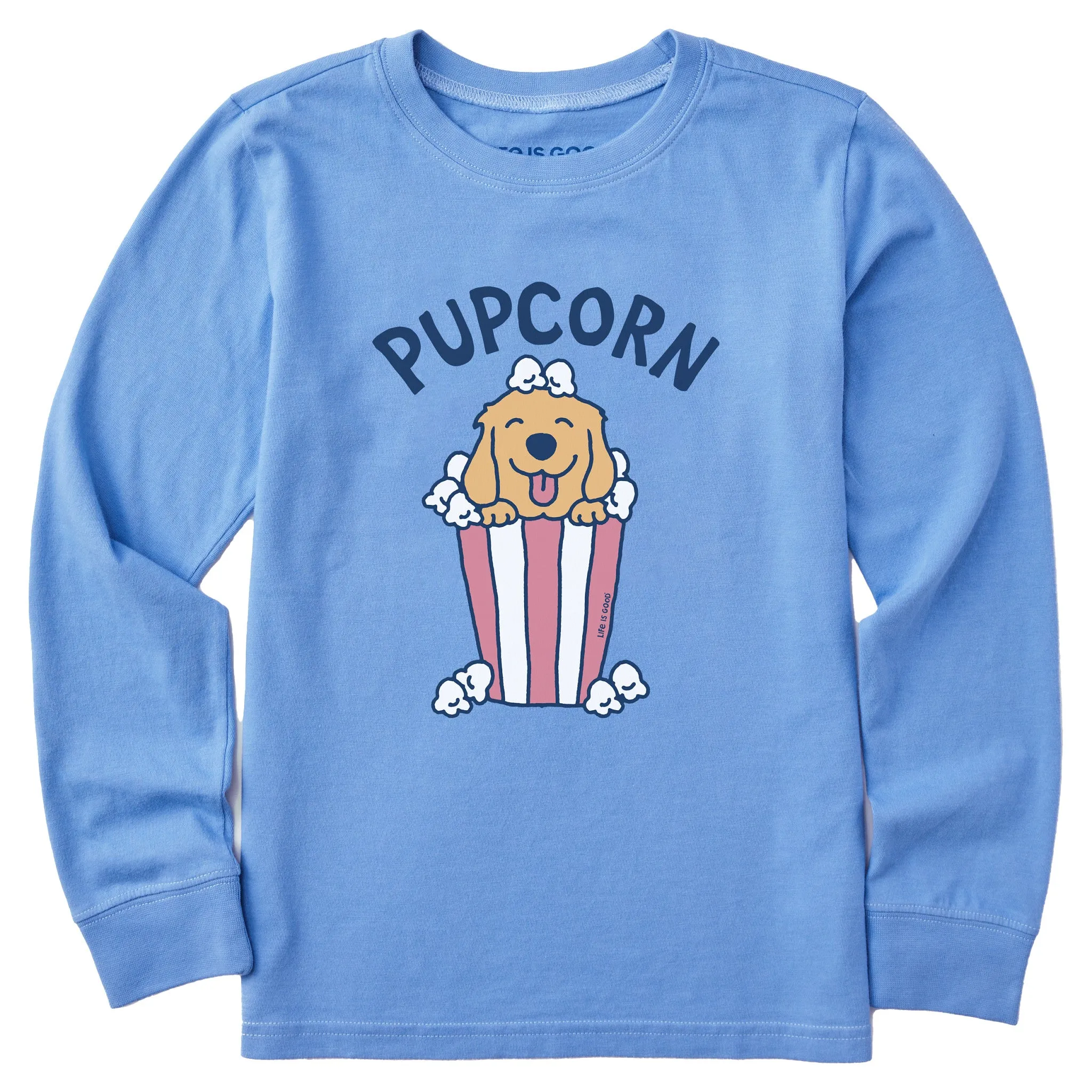 Kids Crushin It Pupcorn Long Sleeve Crusher Tee Life is Good