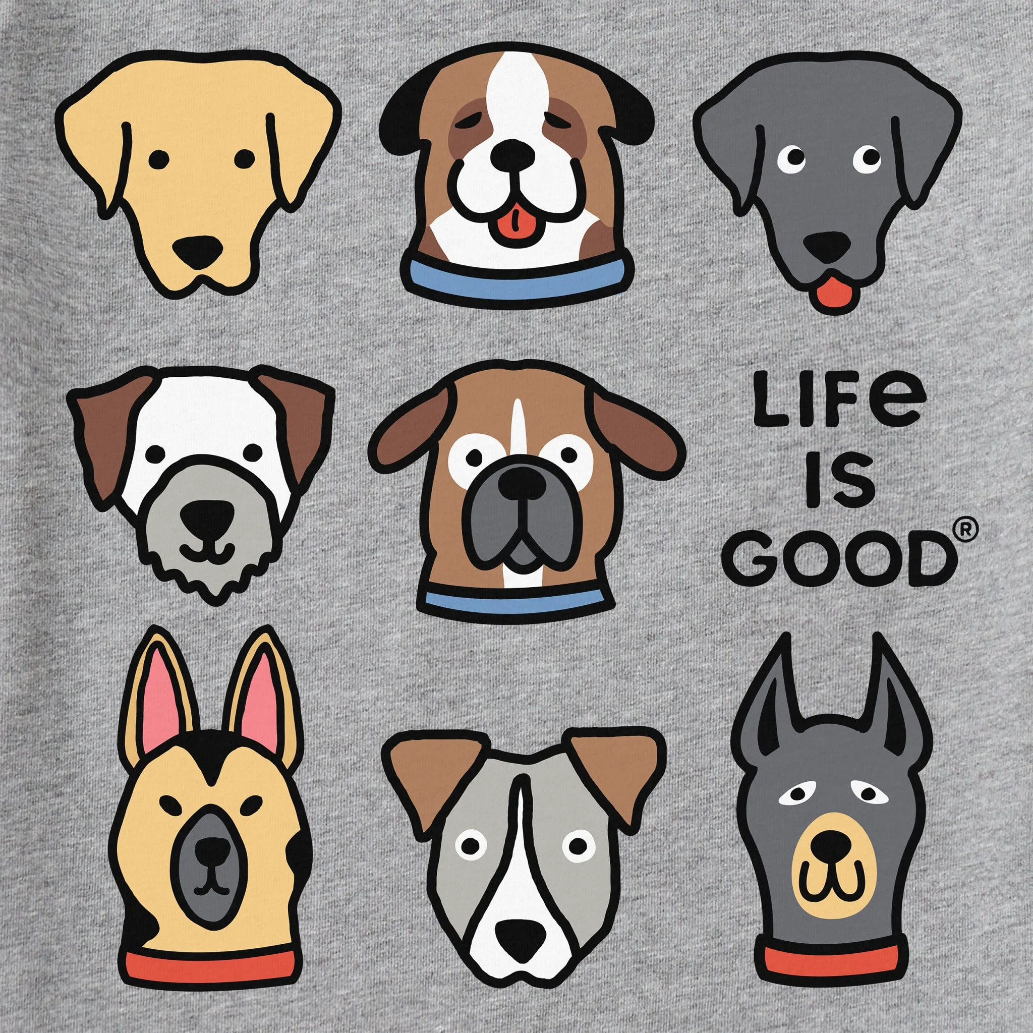 Kids Cute Dogs Short Sleeve Crusher Tee Life is Good