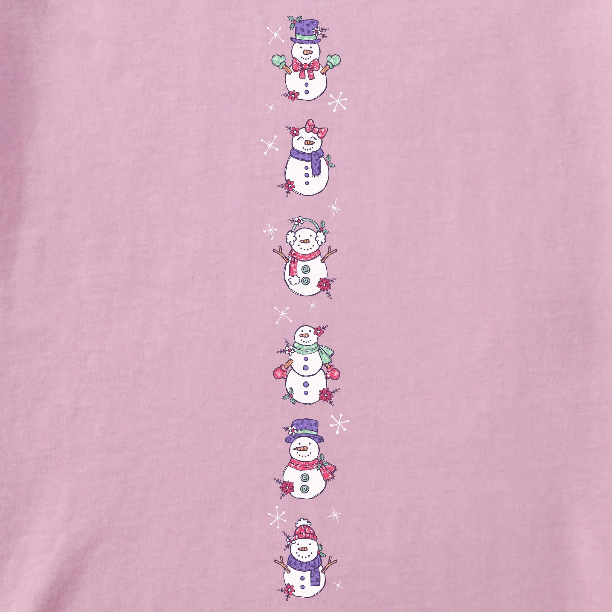 Kids Cute Snowmen Long Sleeve Crusher Tee Life is Good