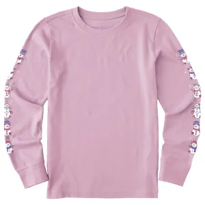Kids Cute Snowmen Long Sleeve Crusher Tee Life is Good