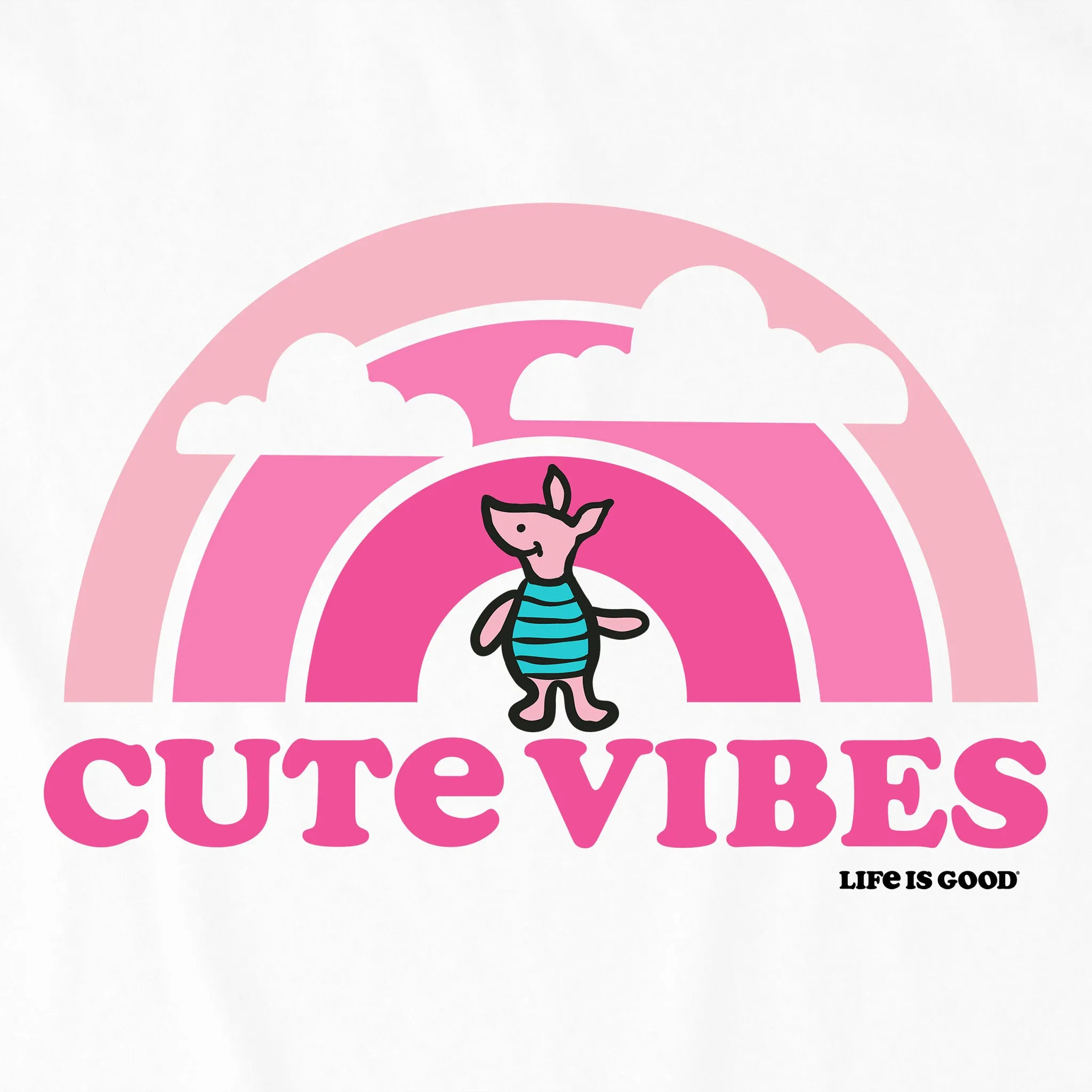 Kids Cute Vibes Winnie Rainbow Short Sleeve Crusher Tee Life is Good