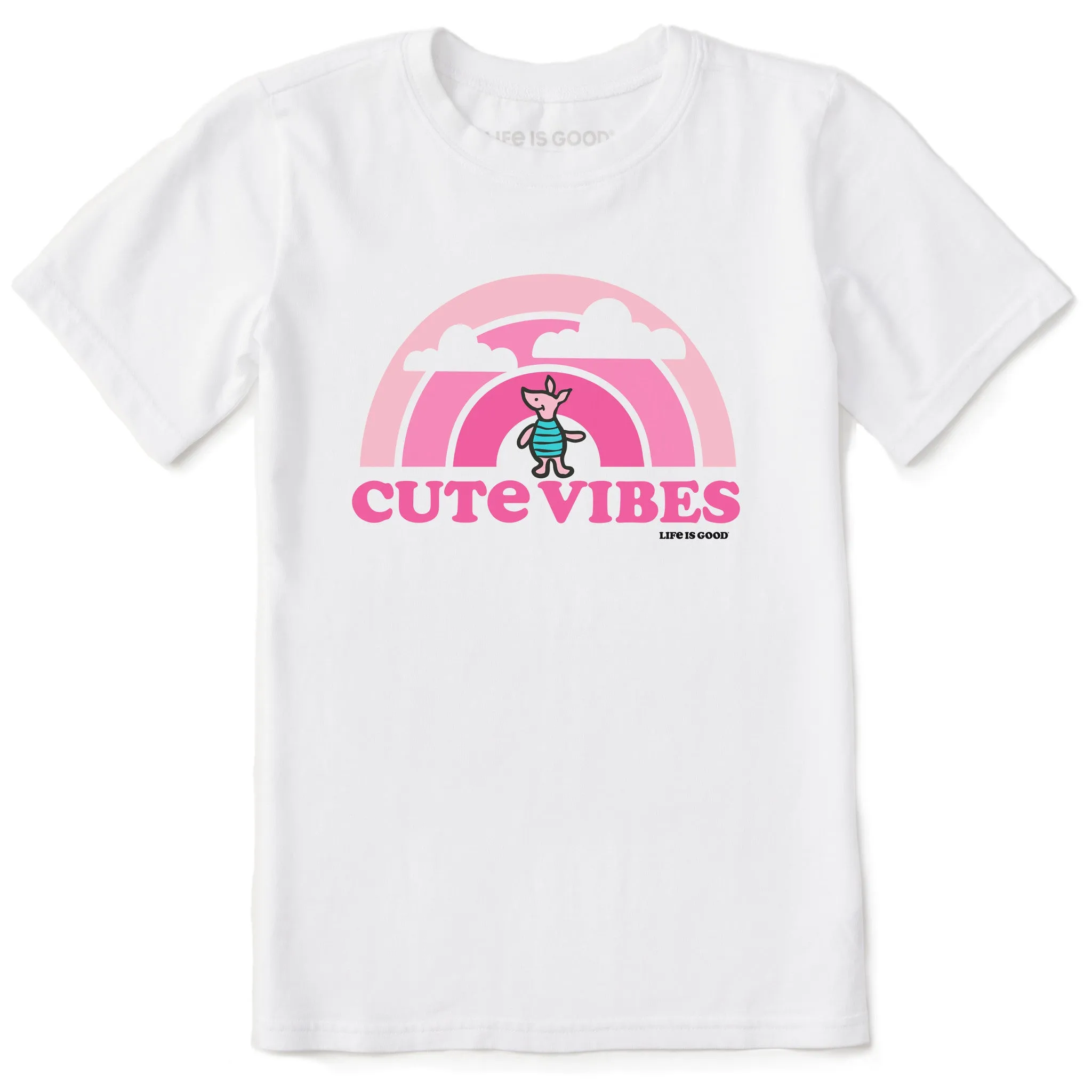 Kids Cute Vibes Winnie Rainbow Short Sleeve Crusher Tee Life is Good