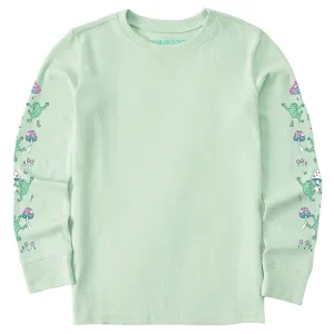 Kids Dancing Frogs and Mushrooms Long Sleeve Crusher Tee Life is Good