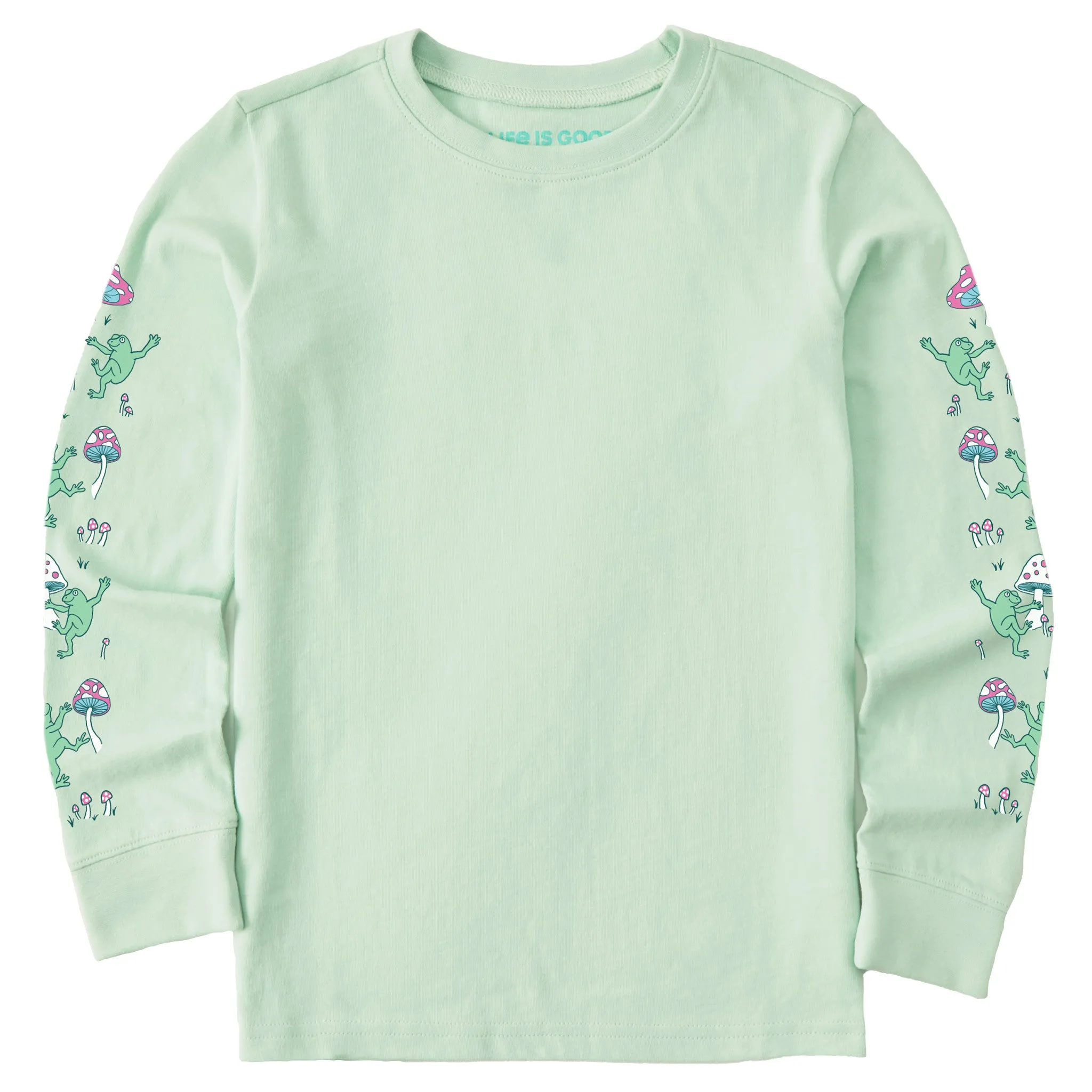 Kids Dancing Frogs and Mushrooms Long Sleeve Crusher Tee Life is Good