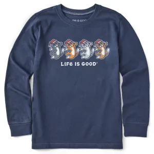 Kids Dancing Santa Cats Long Sleeve Crusher Tee Life is Good