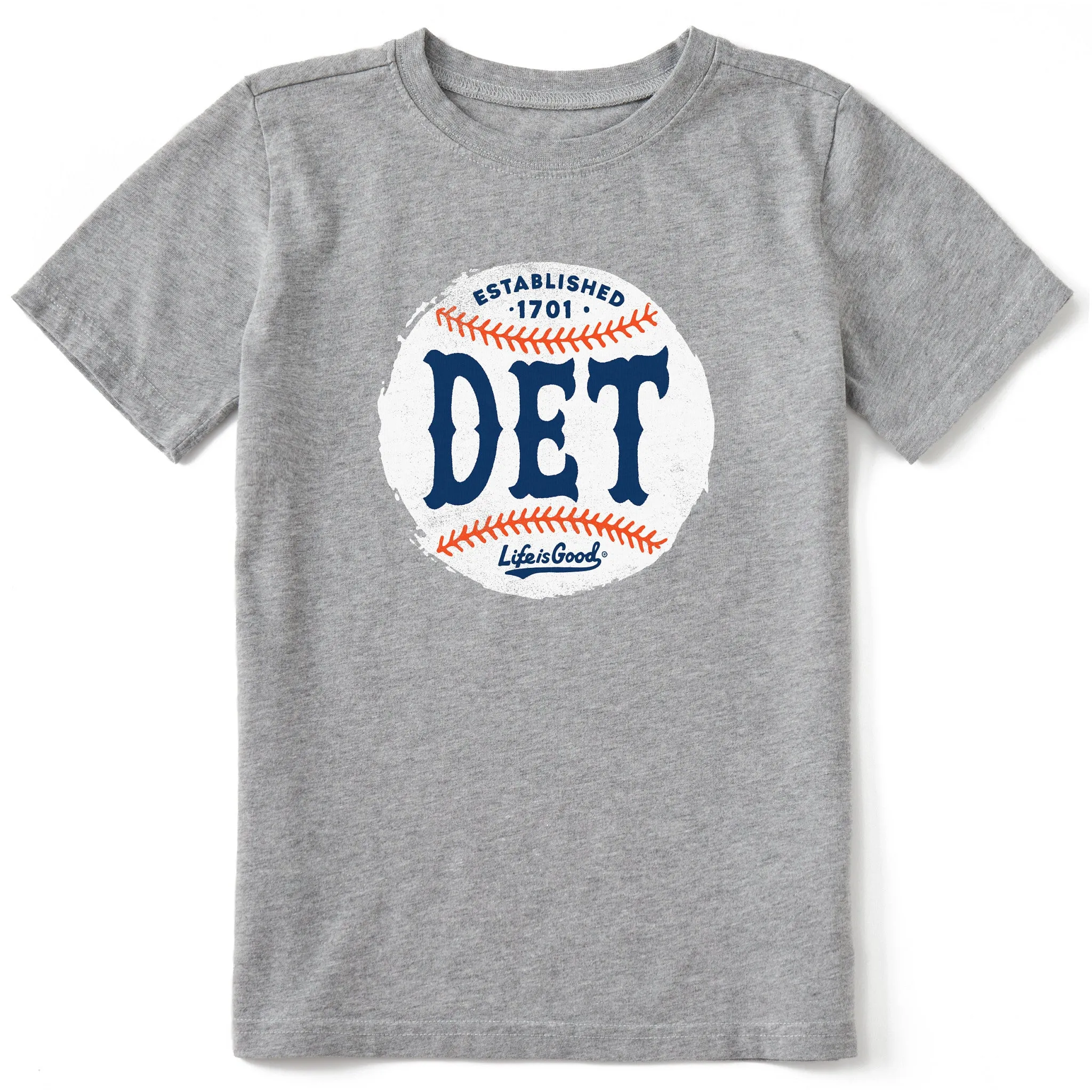 Kids Detroit Baseball Short Sleeve Crusher Tee Life is Good
