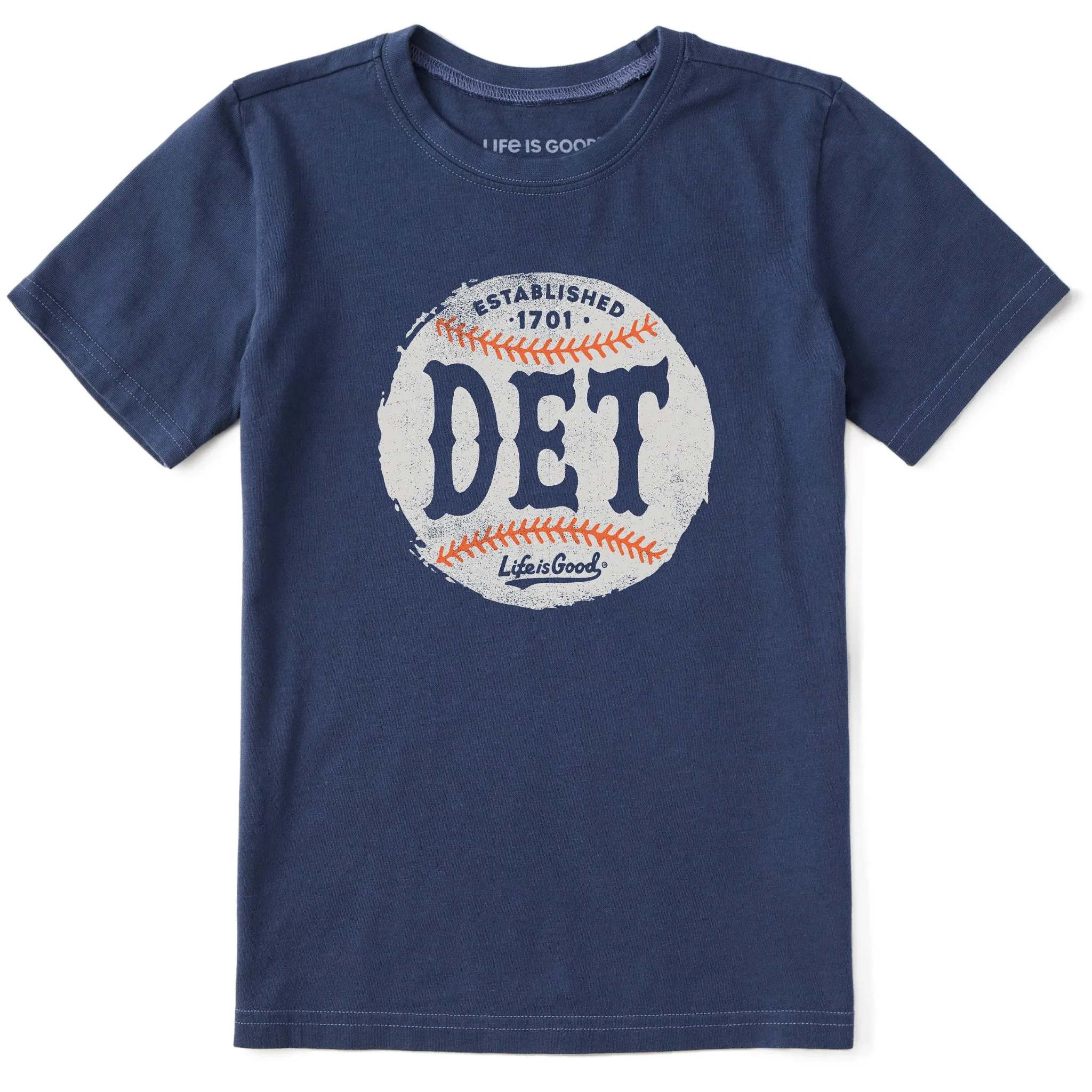 Kids Detroit Baseball Short Sleeve Crusher Tee Life is Good