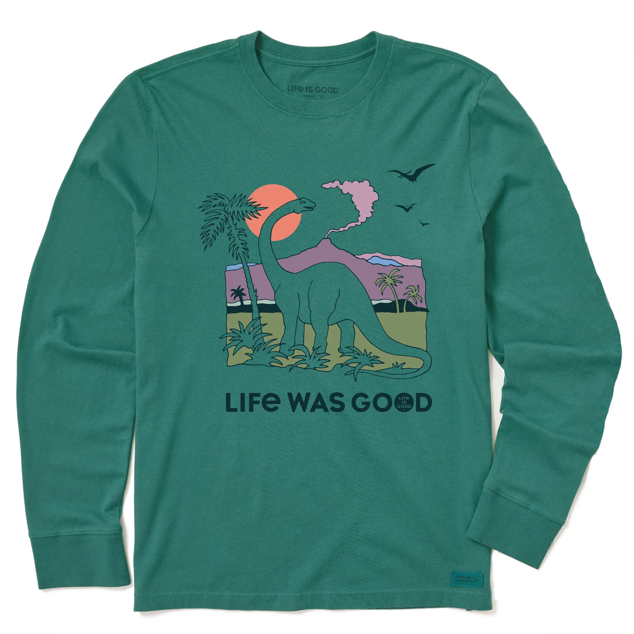 Kids Dinosaur Life was Good Long Sleeve Crusher Tee Life is Good