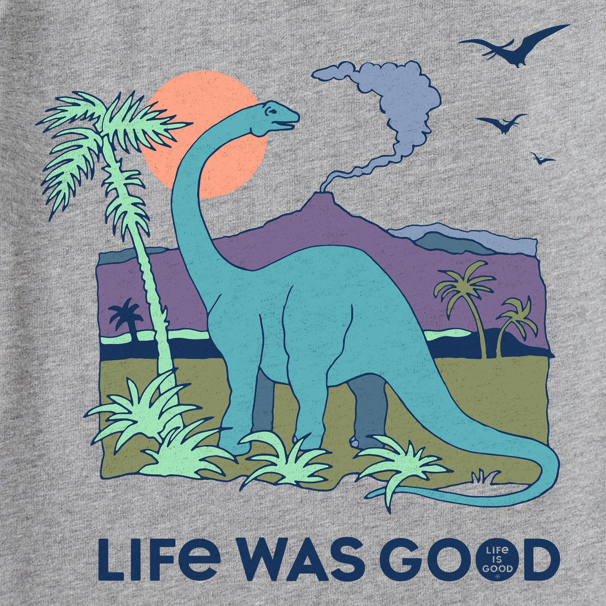 Kids Dinosaur Life was Good Long Sleeve Crusher Tee Life is Good