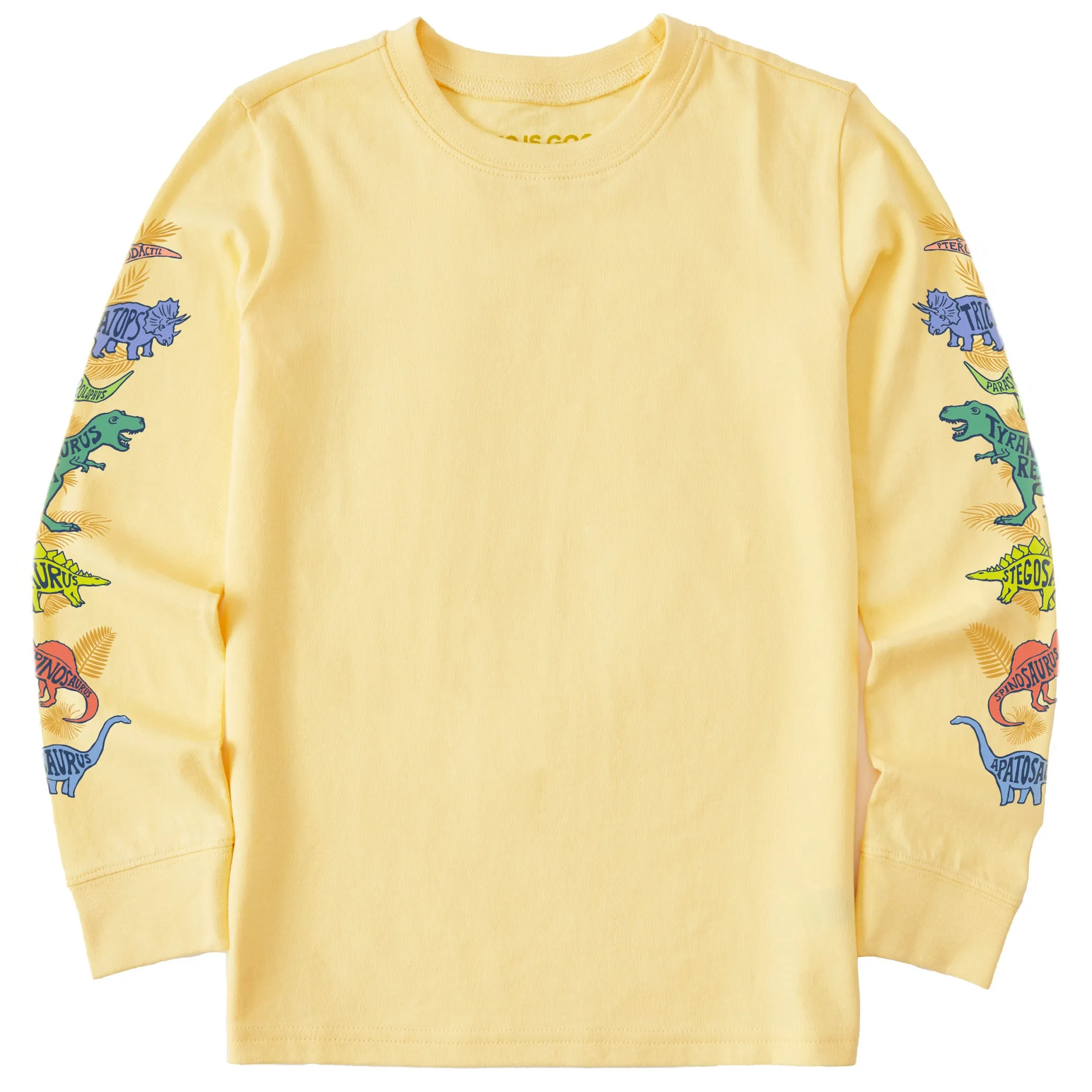 Kids Dinosaurs Long Sleeve Crusher Tee Life is Good